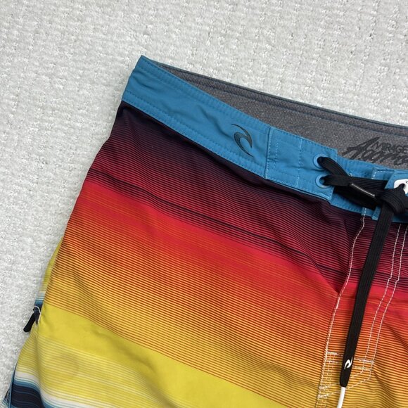 Rip Curl Board Short Swim Trunk Bathing Suit Men Striped Mirage Multicolor Read - Picture 2 of 16